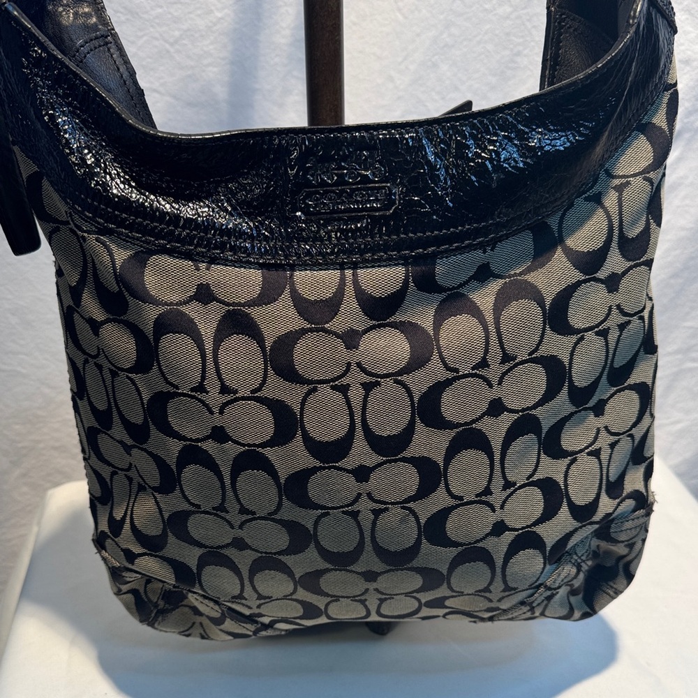 Coach Black and Gray Signature Crossbody Bag - Picture 2 of 13